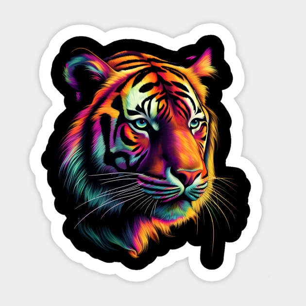 Neon Tiger Sticker by Everythingiscute